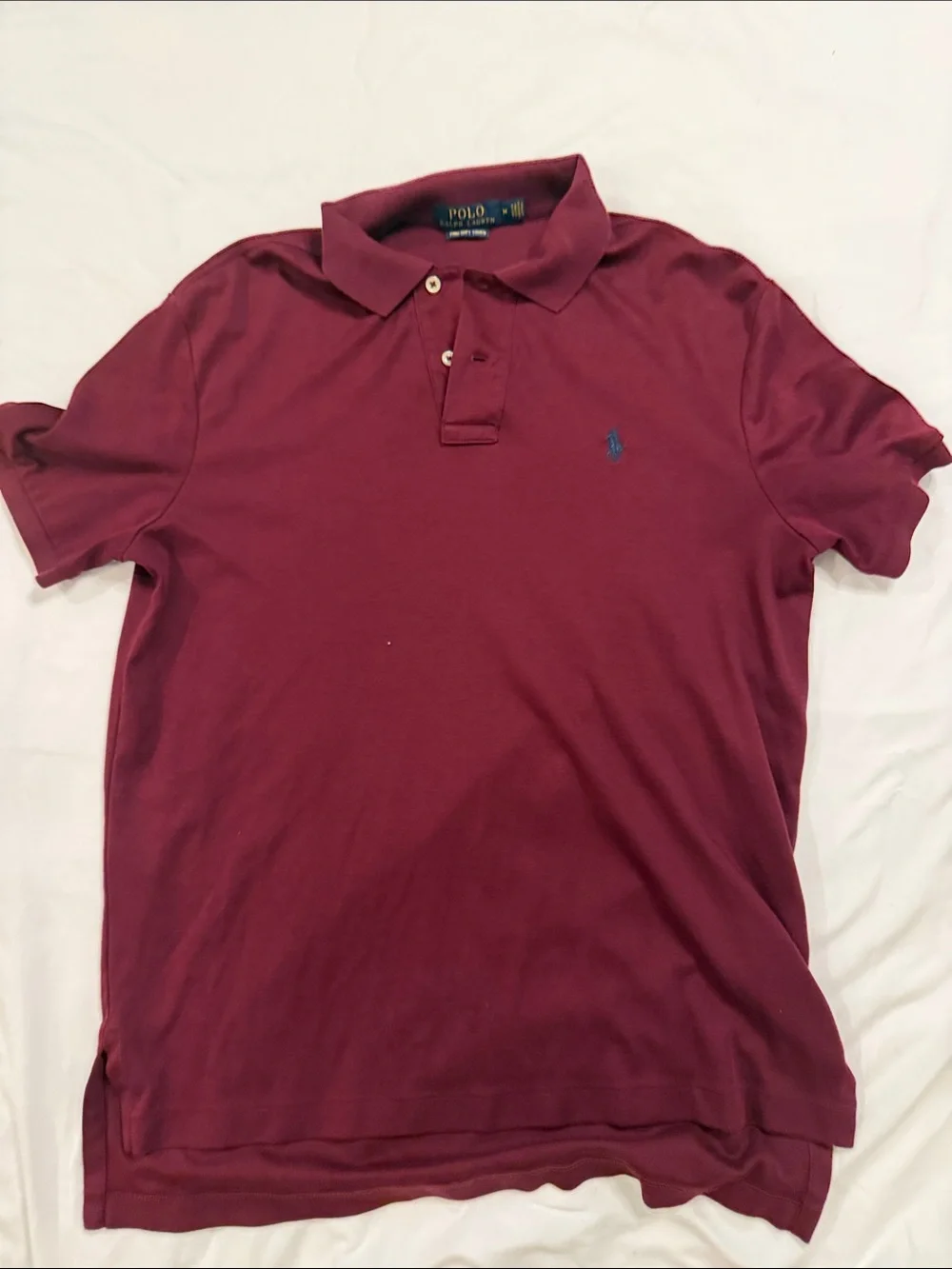 Polo by Ralph Lauren Men's Burgundy Polo with Navy Pony